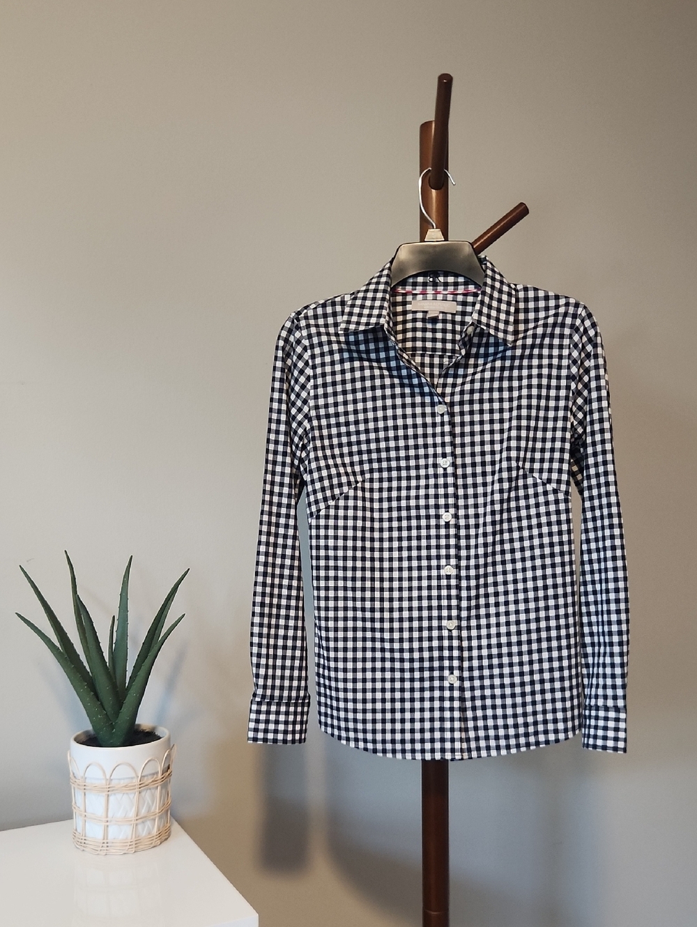 Banana Republic Black & White Gingham Shirt